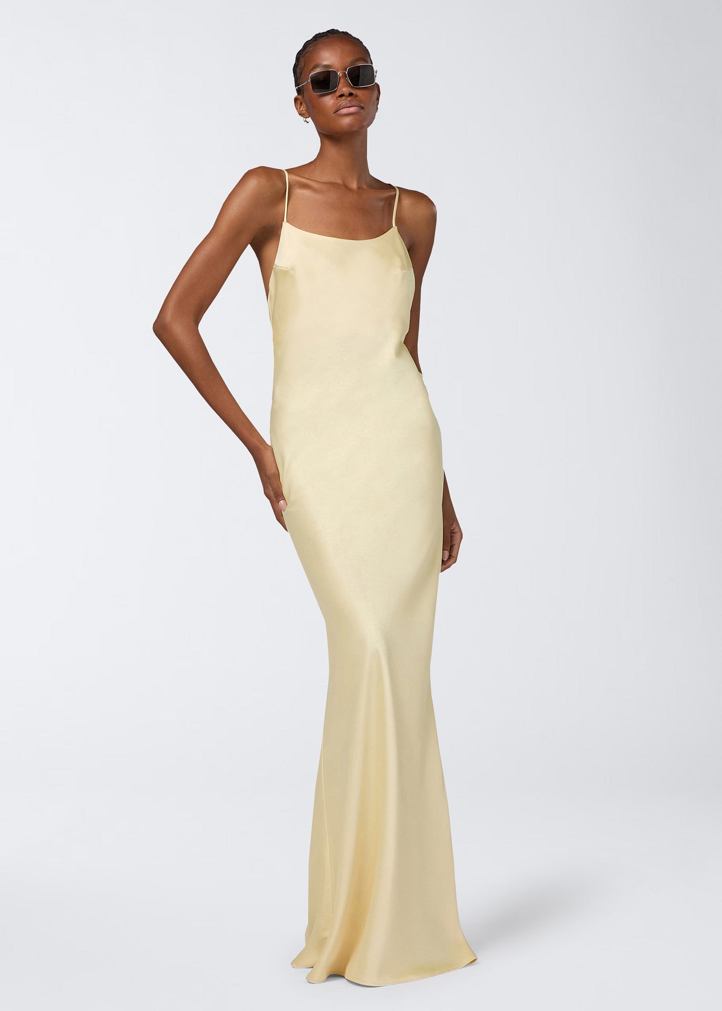The Andamane - Satin slip maxi dress vanilla The Andamane - Satin slip maxi dress vanilla