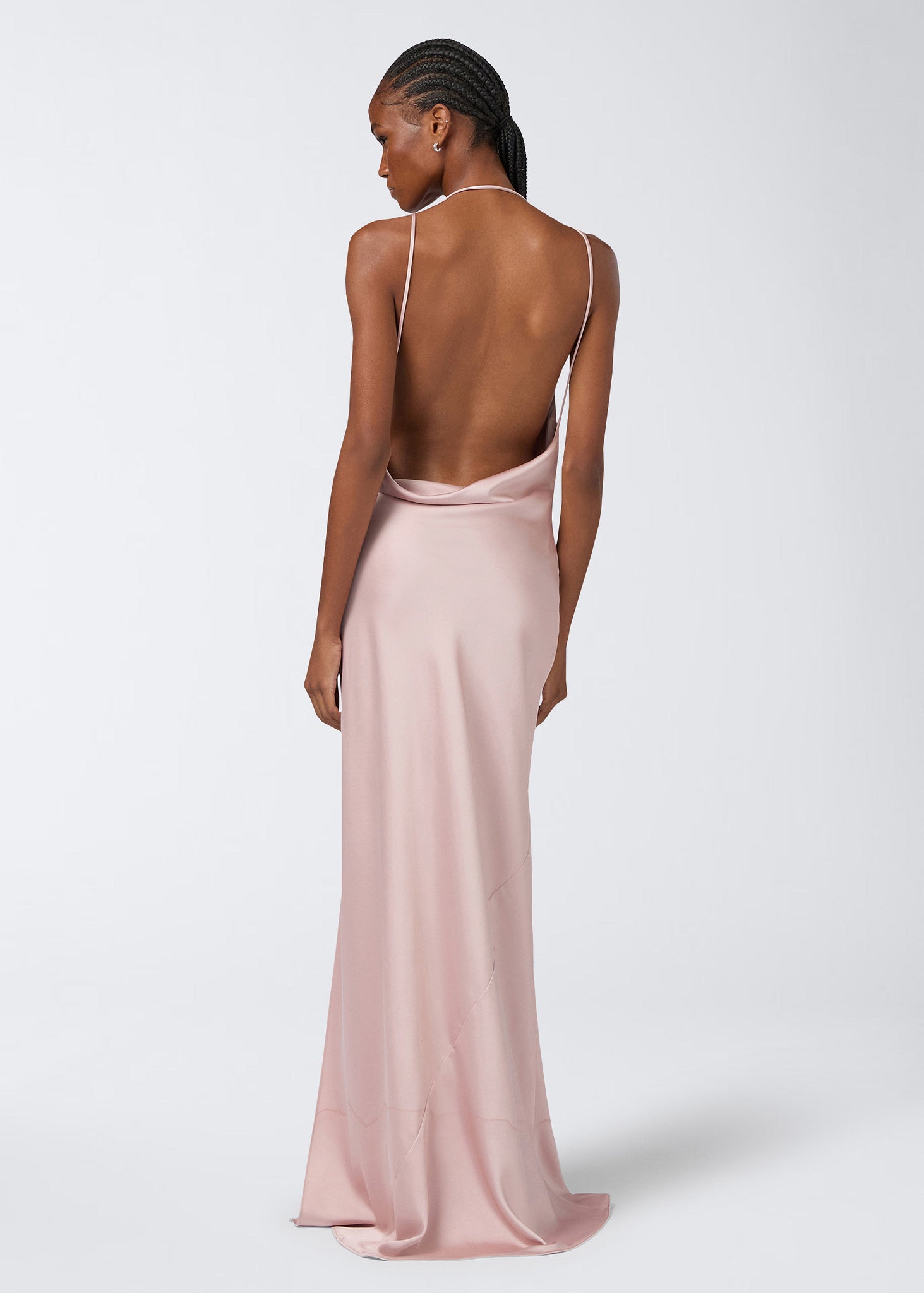 The Andamane - Open back satin maxi dress petal The Andamane - Open back satin maxi dress petal