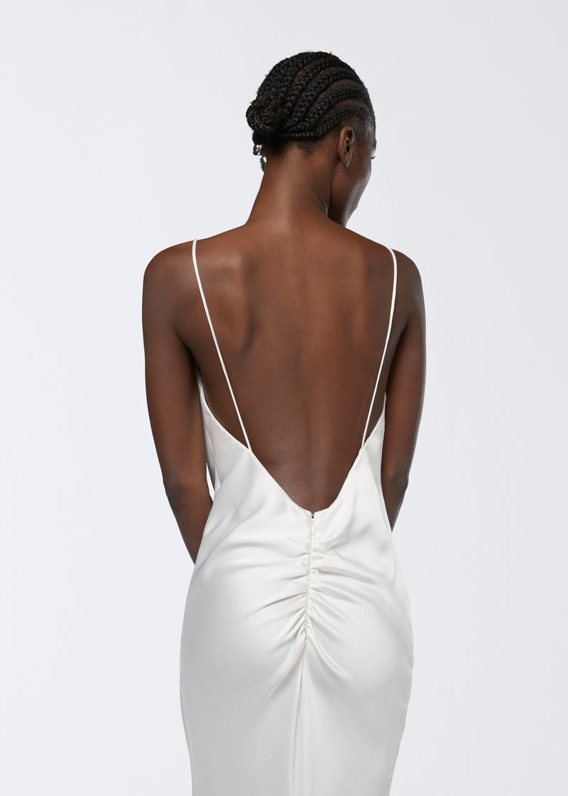 Backless Off White Slip Dress Keisha Backless Maxi Dress Ivory