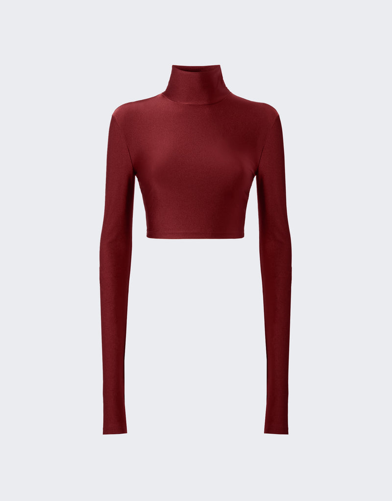 Orchid Turtleneck Crop Top Bordeaux The Andamane