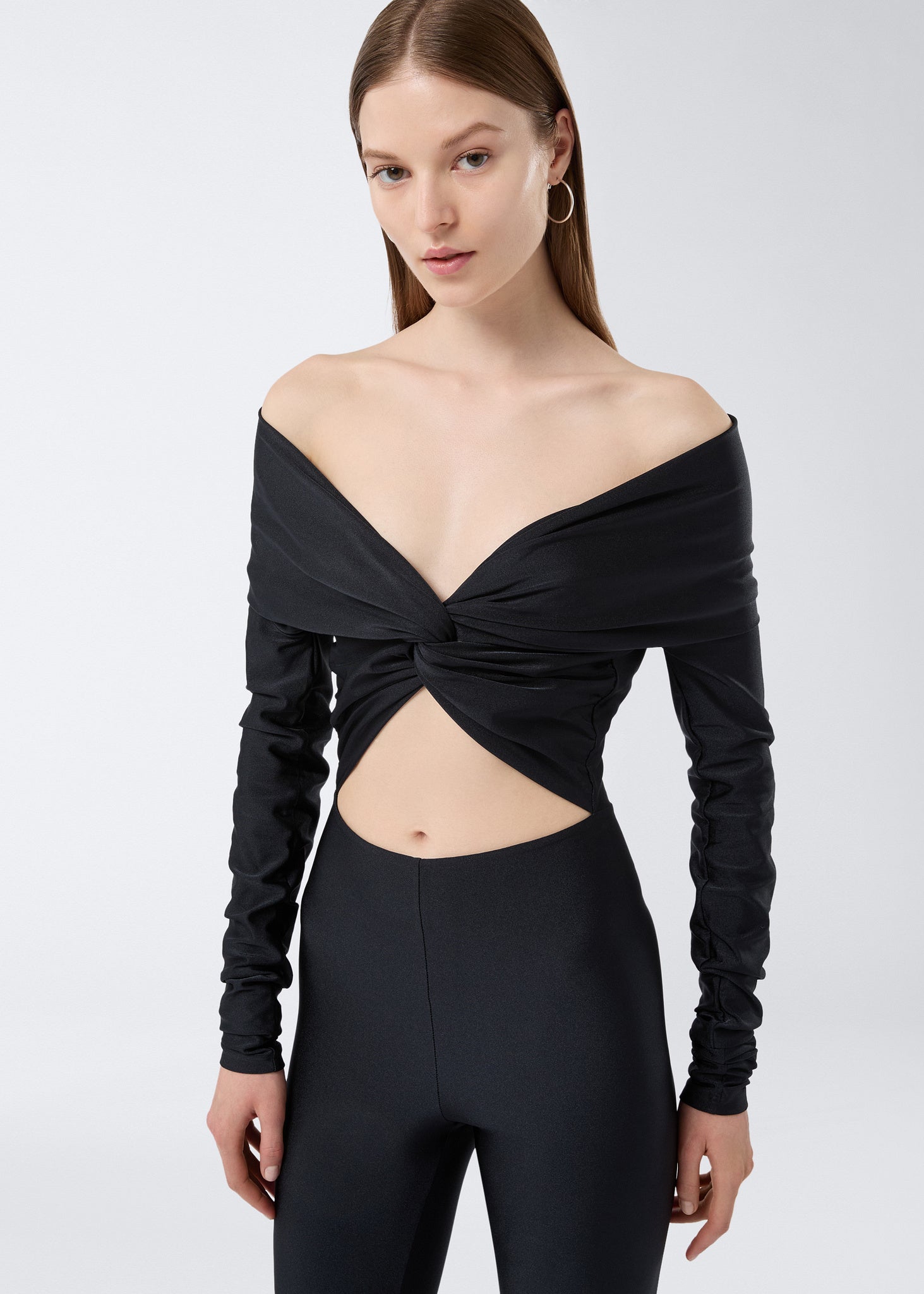トップス VALLANSpanglesKnitCamisoleSkirtSetup Off The Shoulder Capri Jumpsuit Kendall - The Andamane