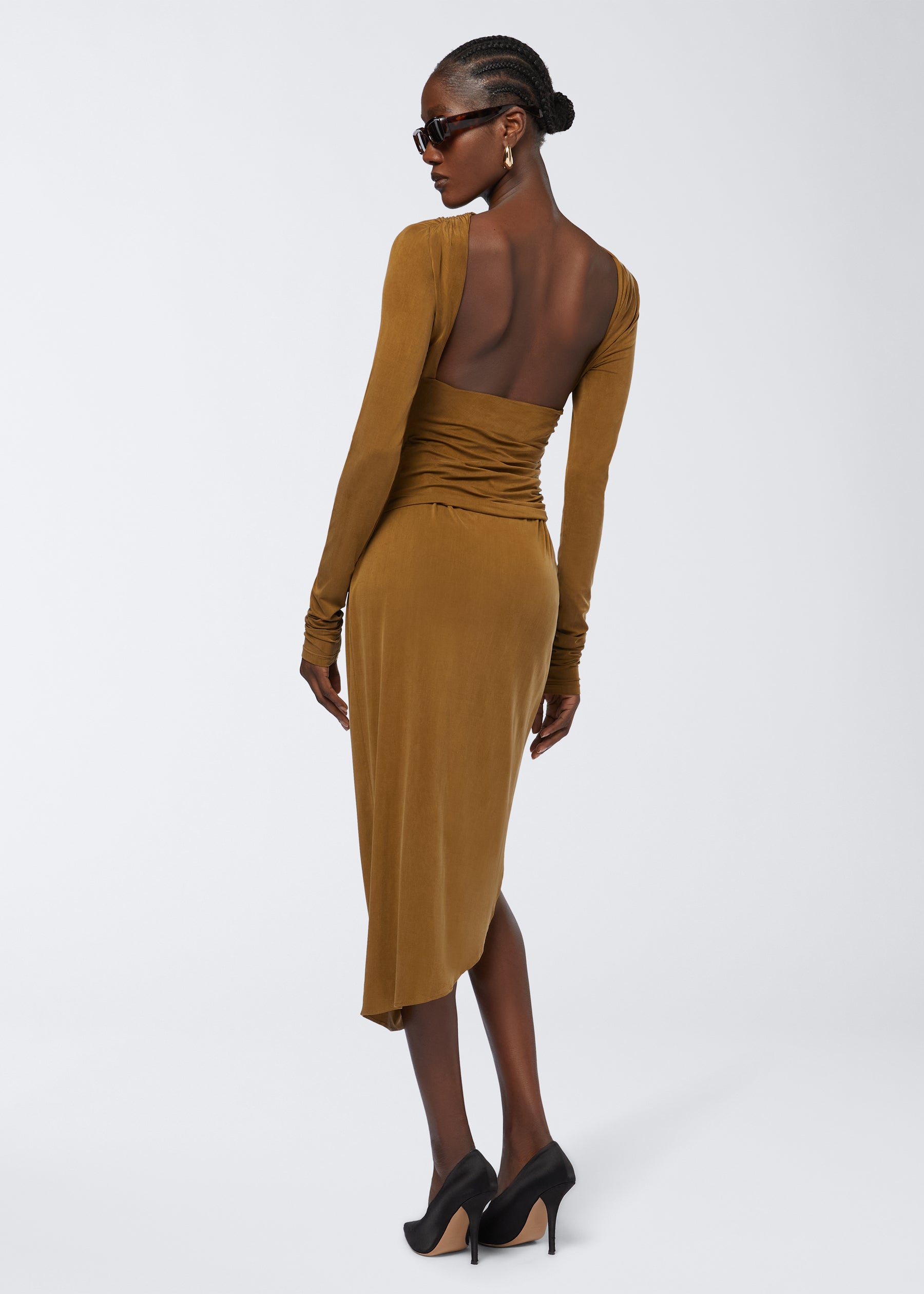 Wrap Midi Dress​ Vinicia Khaki - The Andamane