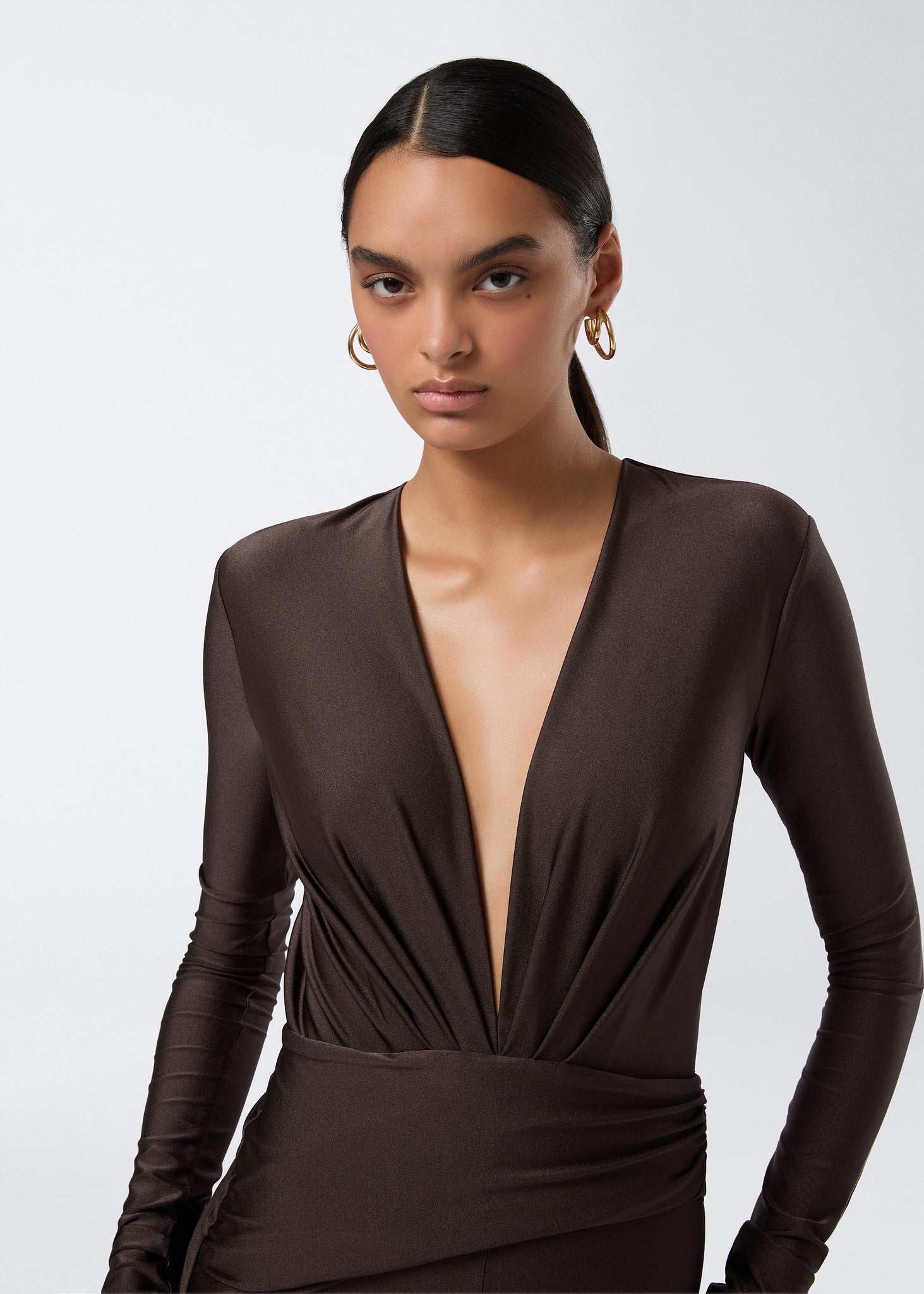 Open back jumpsuit dark brown - The Andamane