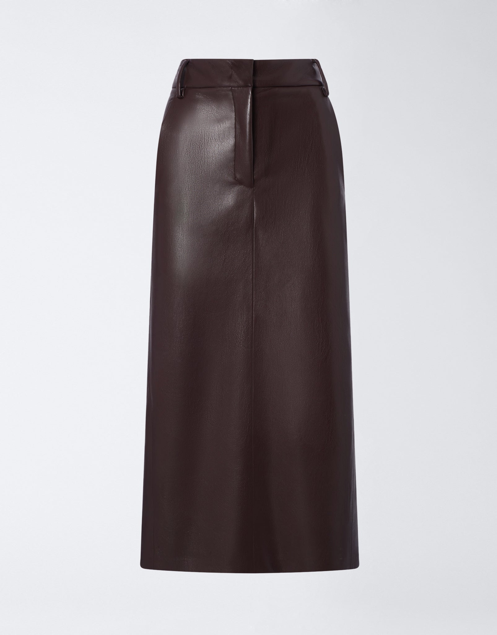 Faux Leather Pencil Skirt Cabernet - The Andamane