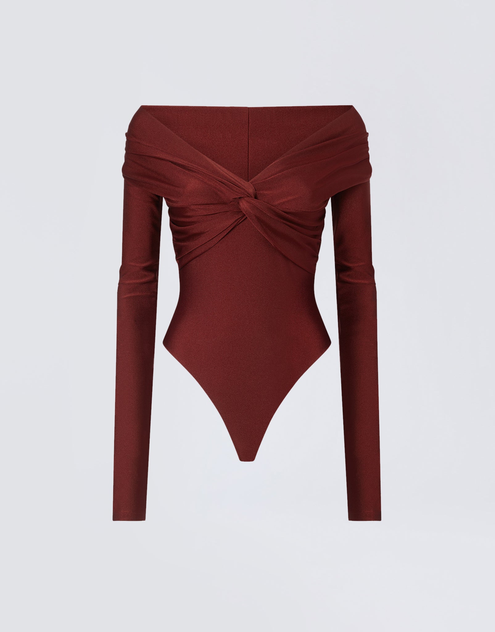 Off the Shoulder Bodysuit Bordeaux - The Andamane