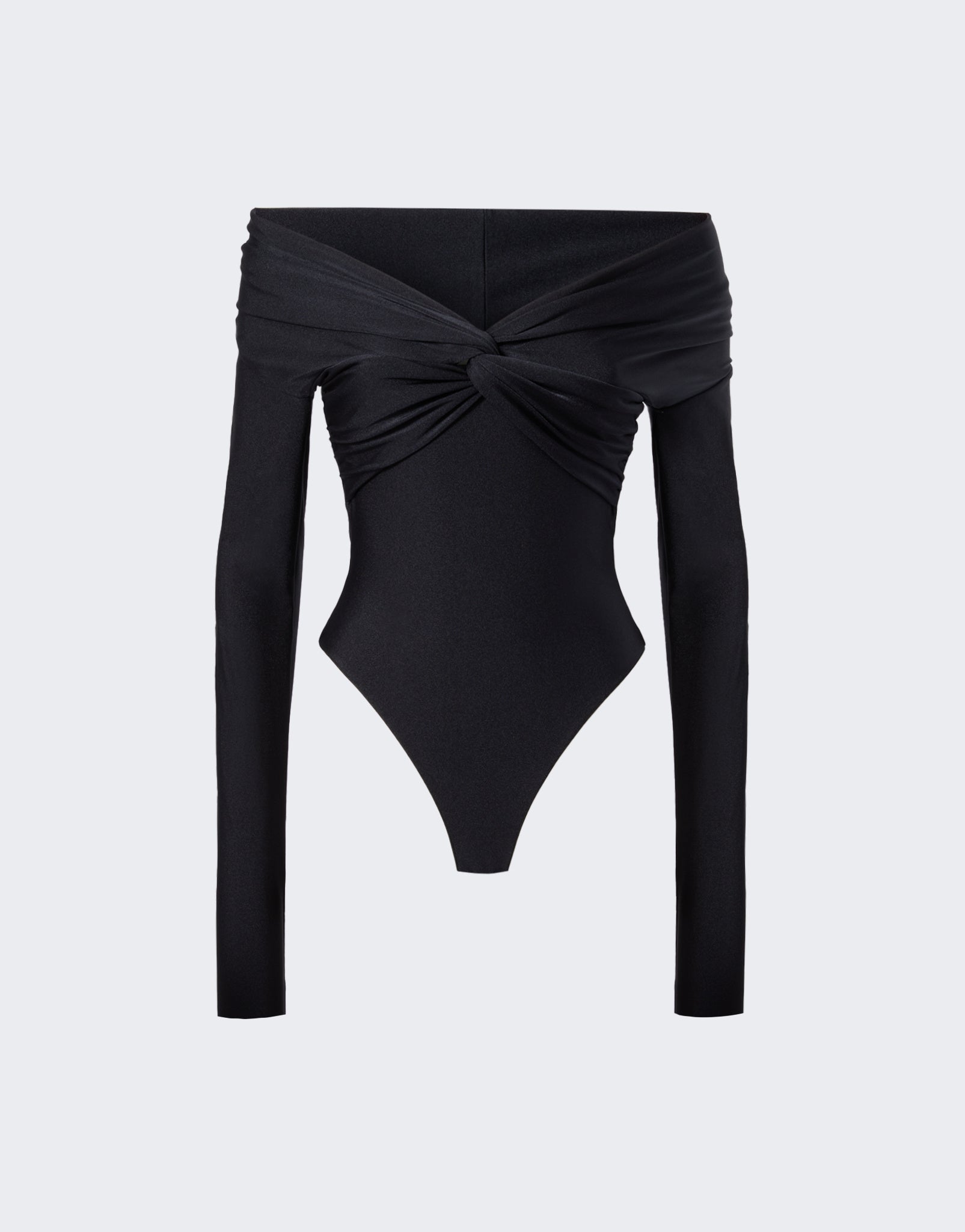 Off the Shoulder Bodysuit Black - The Andamane
