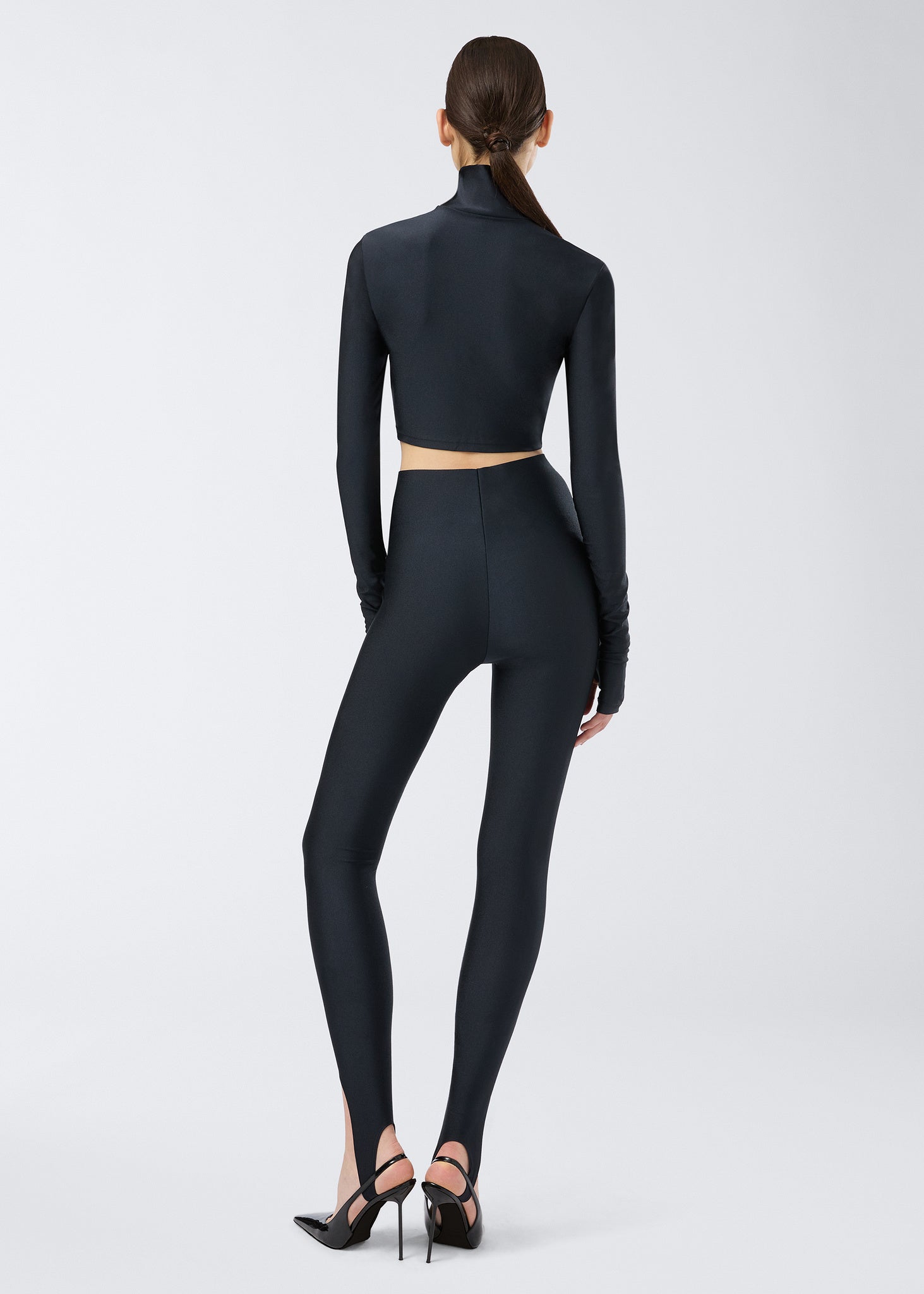 Turtleneck Crop Top Orchid Black - The Andamane