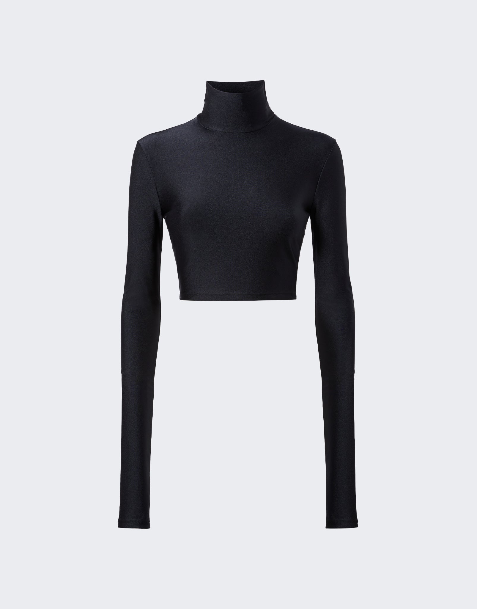Turtleneck Crop Top Orchid Black - The Andamane