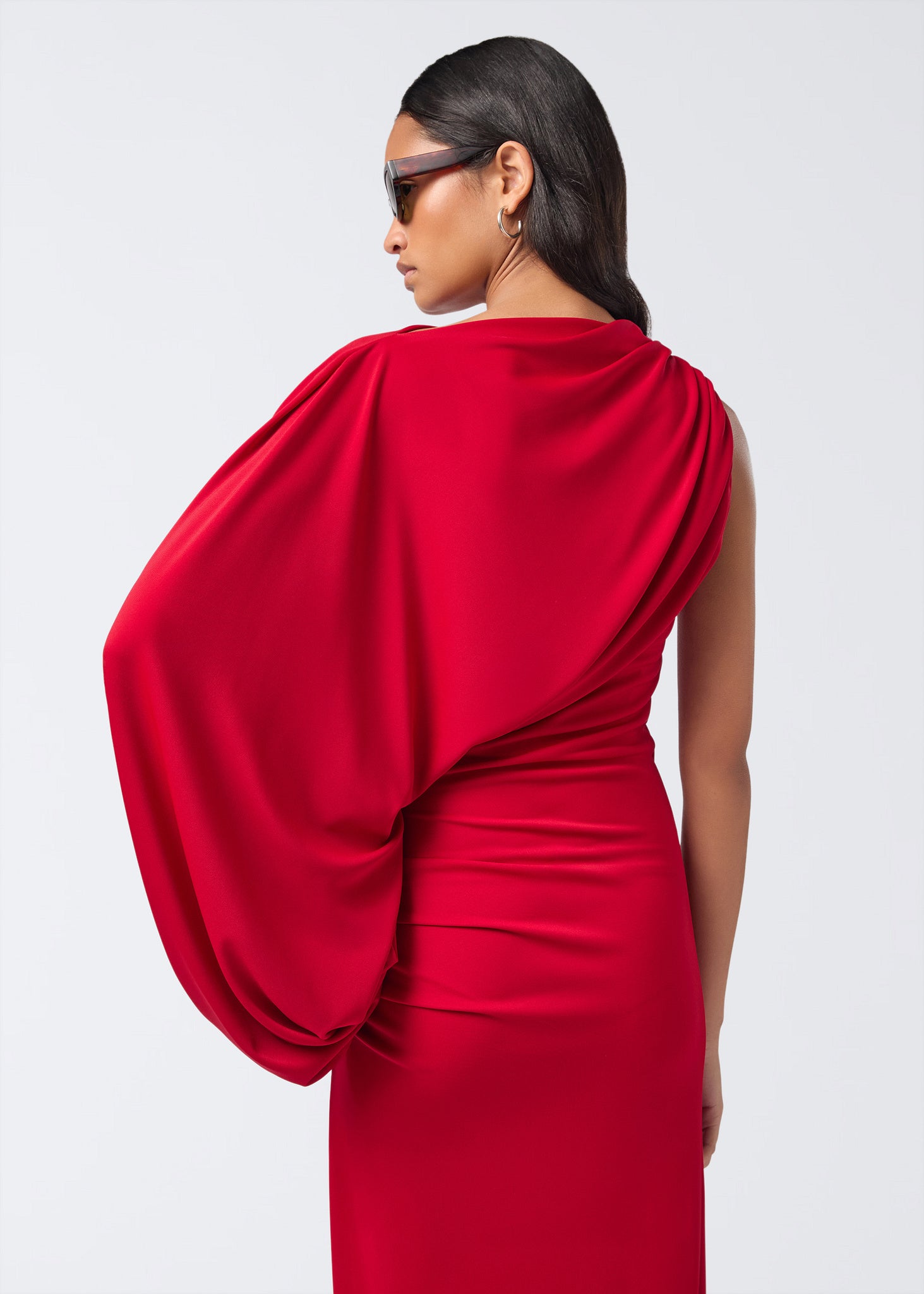 The Andamane - One shoulder maxi dress scarlet