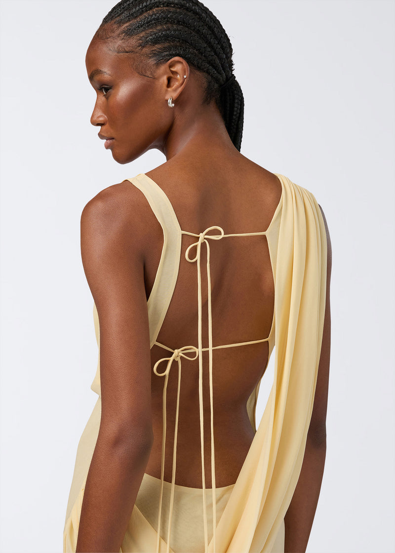 The Andamane Minerva Strappy Openback Maxi Dress in Lemon - Size IT 42 The Andamane Minerva Strappy Openback Maxi Dress in Lemon - Size IT 42