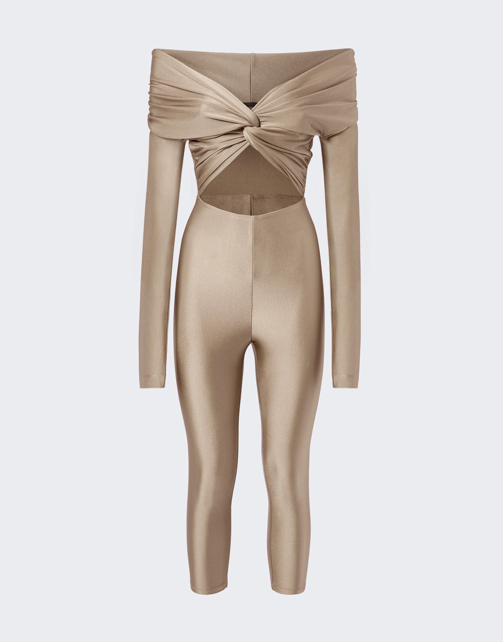 The Andamane - Off shoulder capri jumpsuit light greige