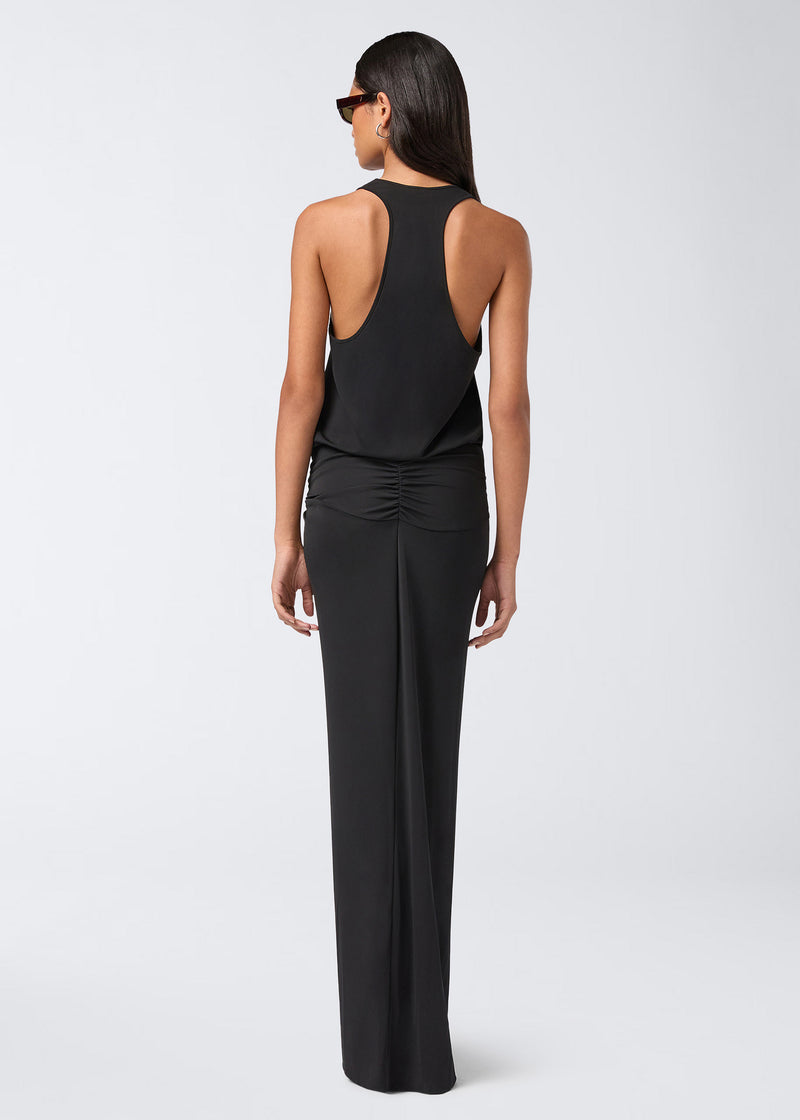 The Andamane - Ruched waist tank maxi dress black The Andamane - Ruched waist tank maxi dress black