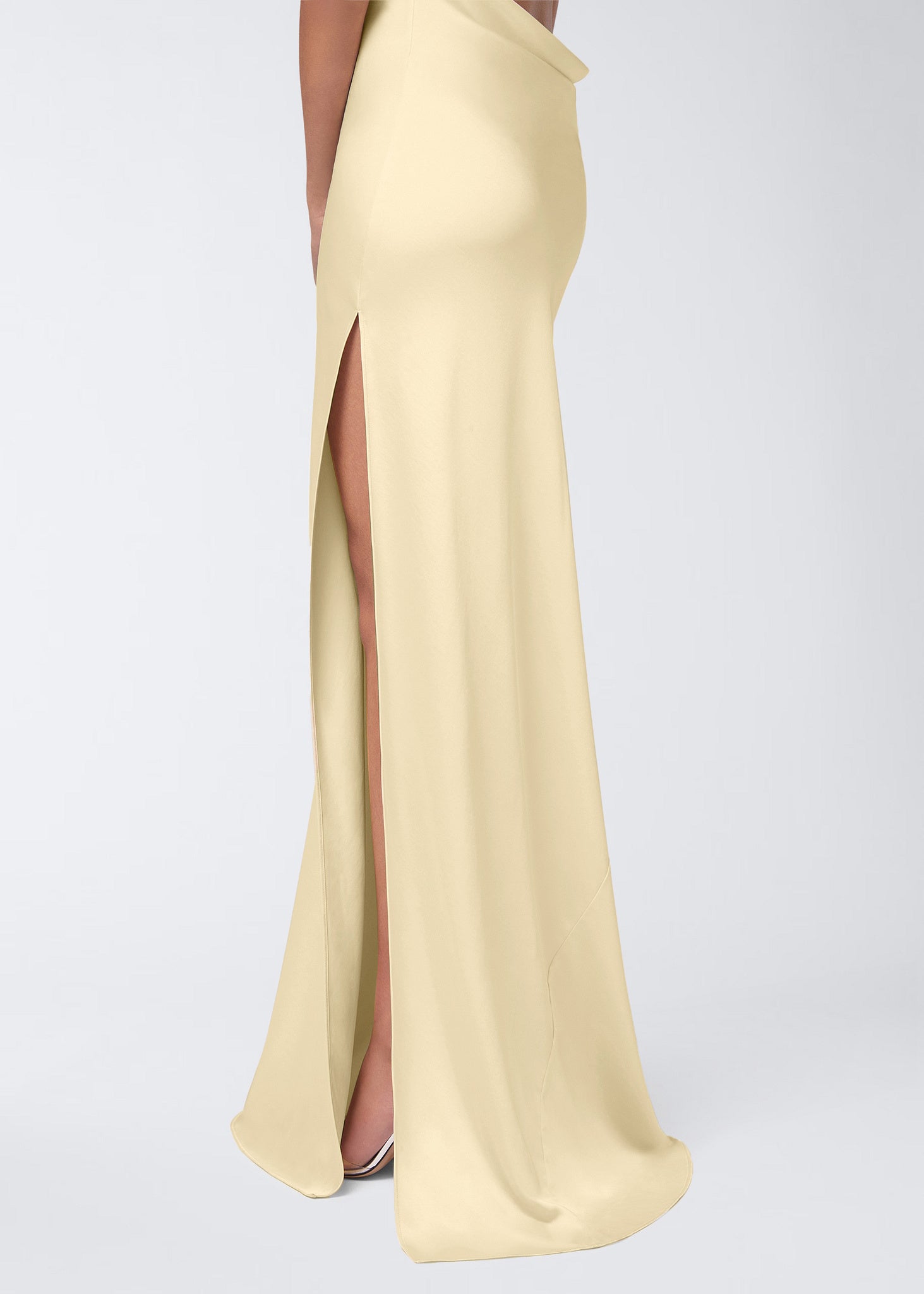 The Andamane - Open back satin maxi dress vanilla