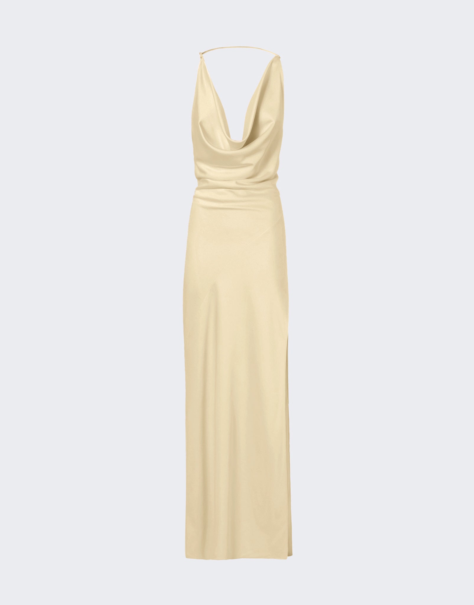 The Andamane - Open back satin maxi dress vanilla