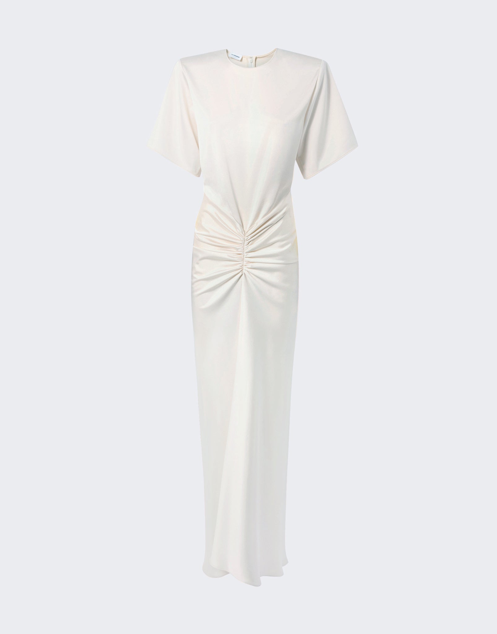 The Andamane - short sleeve satin maxi dress milk