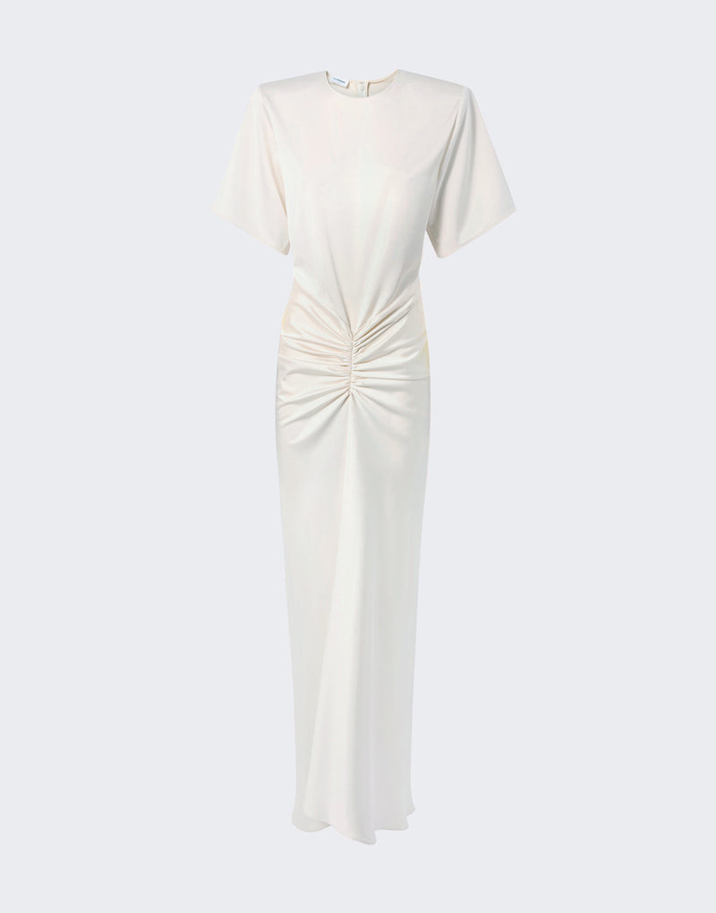The Andamane - short sleeve satin maxi dress milk The Andamane - short sleeve satin maxi dress milk