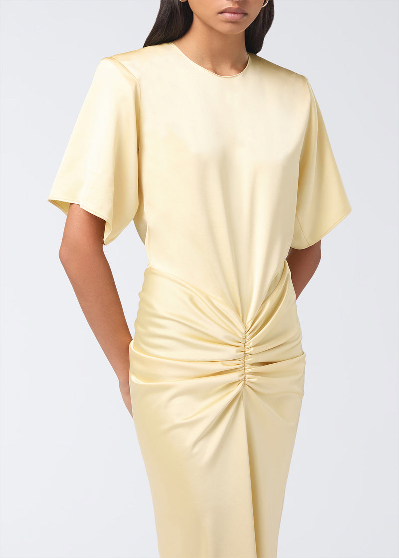 The Andamane - Short sleeve satin dress vanilla The Andamane - Short sleeve satin dress vanilla