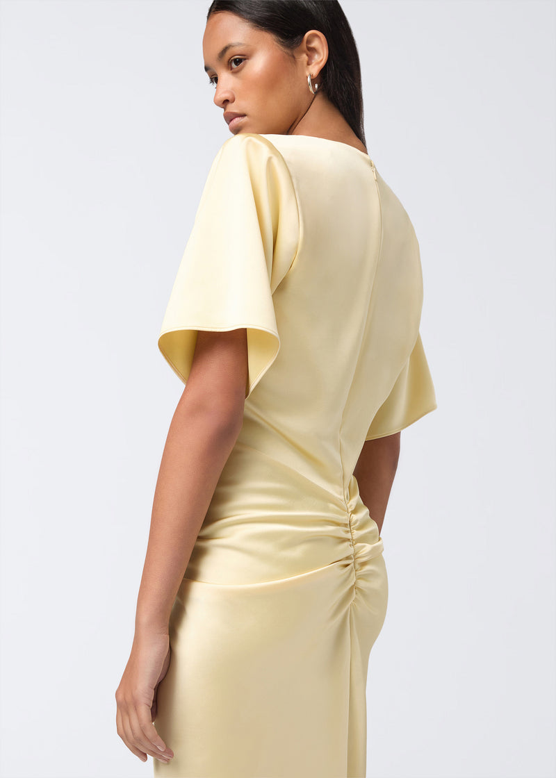 yellow silk dress short The Andamane yellow silk dress short The Andamane