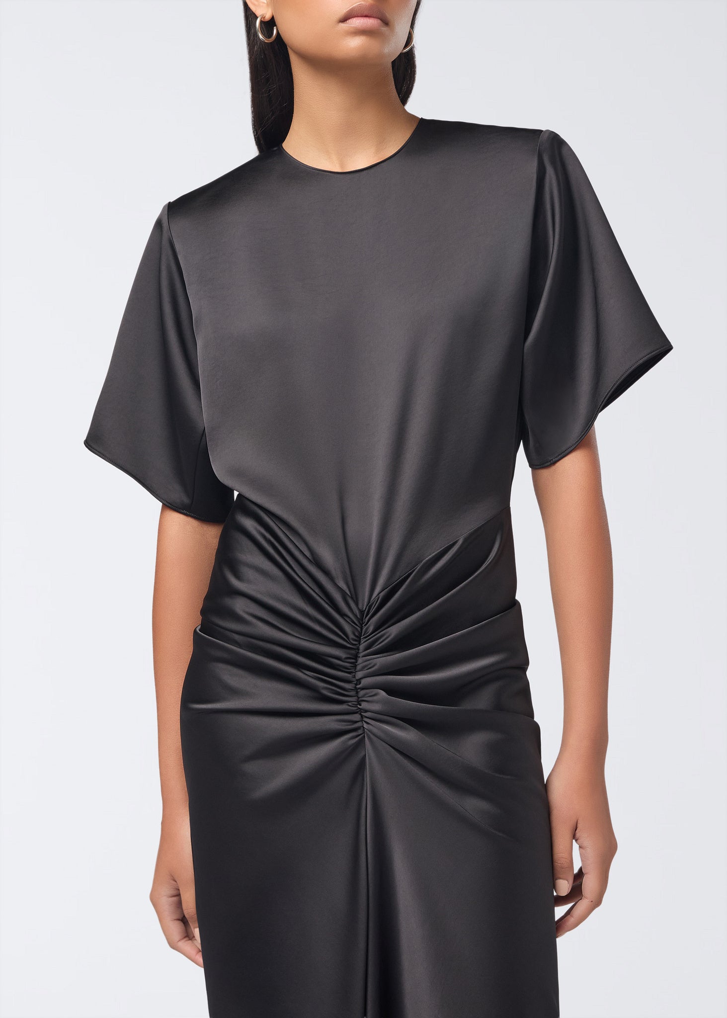 satin cap sleeve dress The Andamane