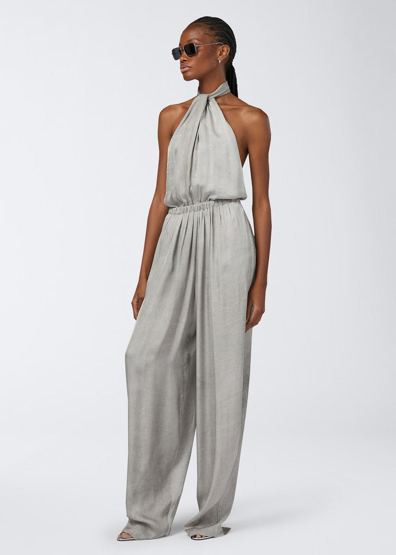 The Andamane - Halterneck backless jumpsuit oyster The Andamane - Halterneck backless jumpsuit oyster
