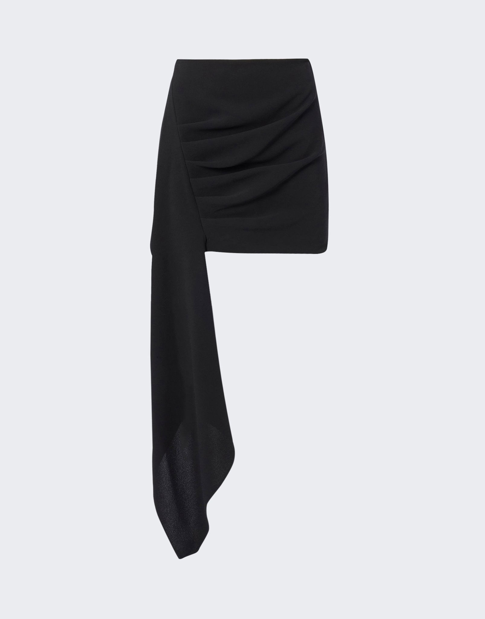 The Andamane - Ruched asymmetric mini skirt black