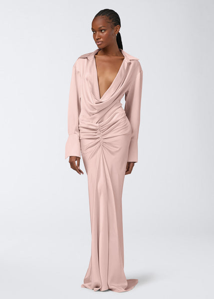 The Andamane - Ruched mermaid maxi skirt petal