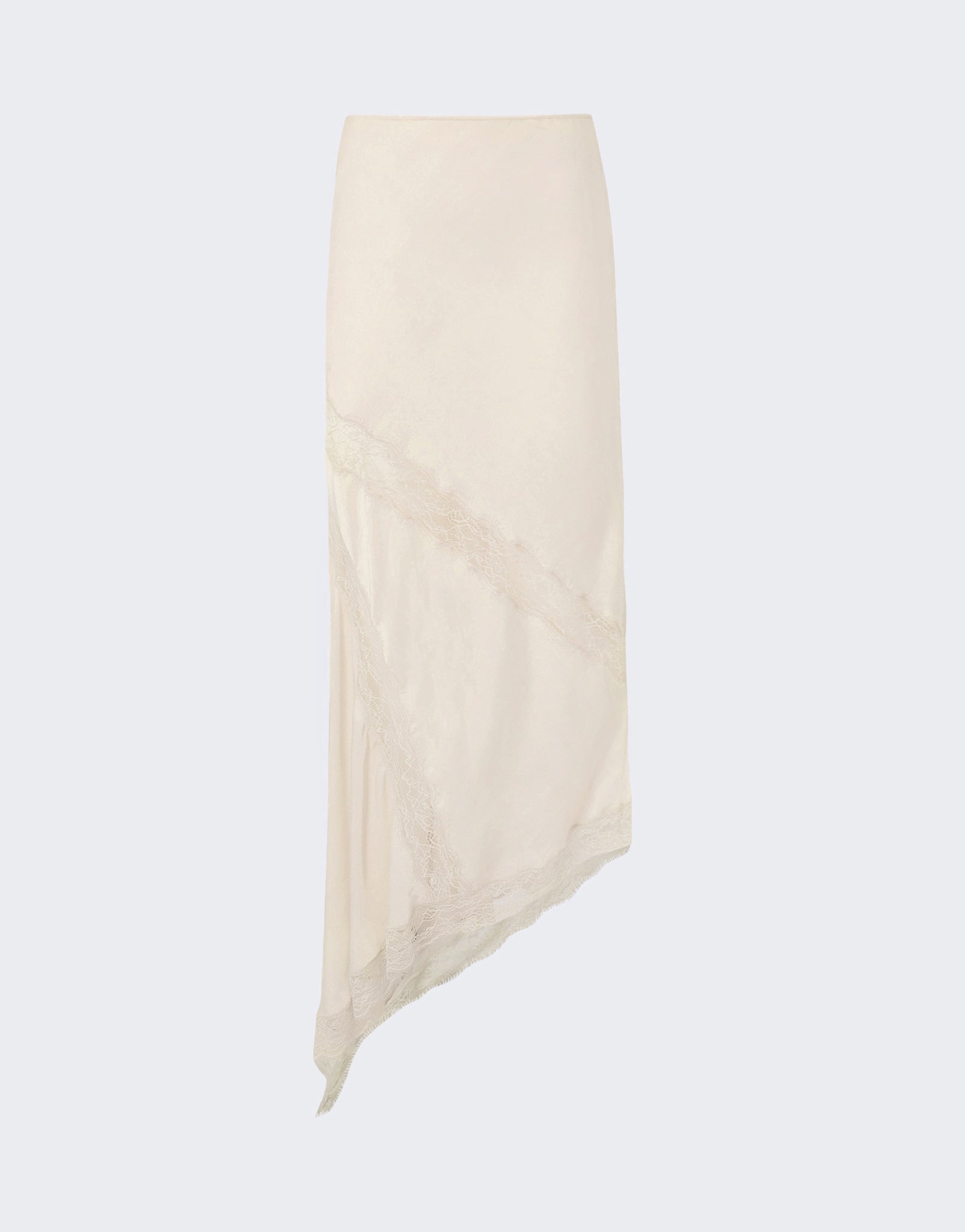 The Andamane - Asymmetric lace maxi skirt oat