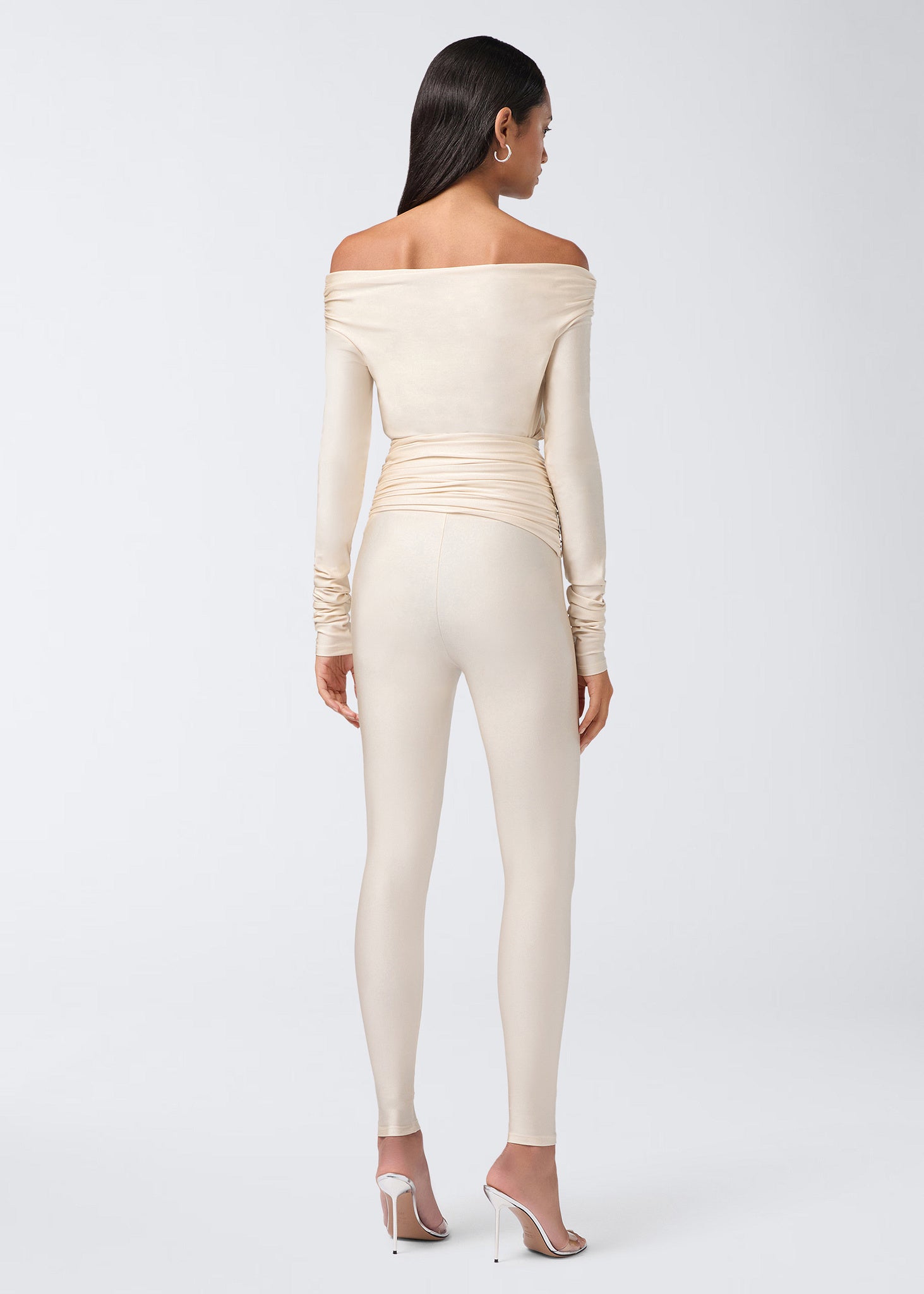 The Andamane - Long sleeve off shoulder top ivory