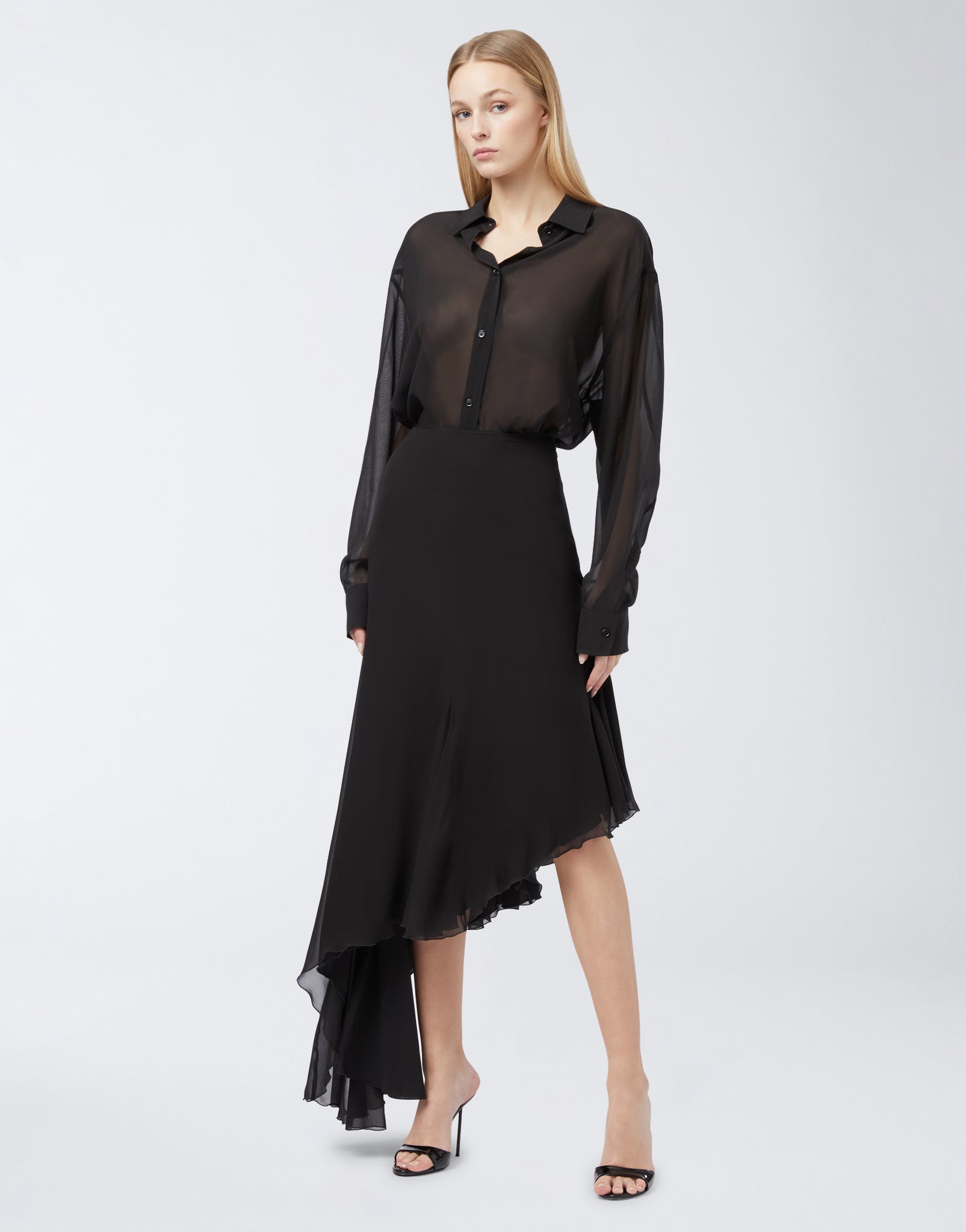 ANDAMANE Georgiana Oversized Padded Shirt in Grey