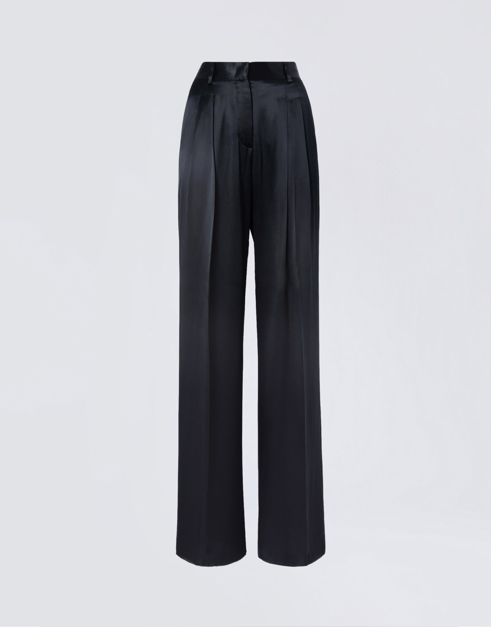 Black wide leg satin pants - The Andamane