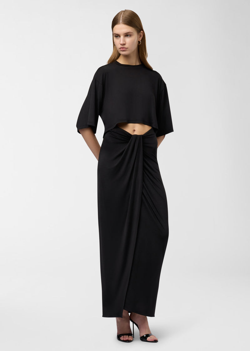 anja maxi dress ALICE + OLIVIA Anja one-shoulder draped crepe maxi dress