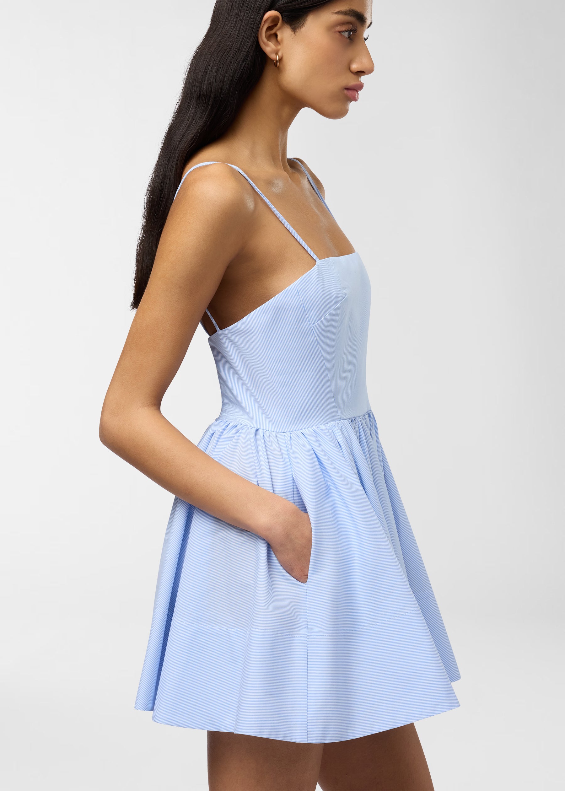 A-line mini dress light blue